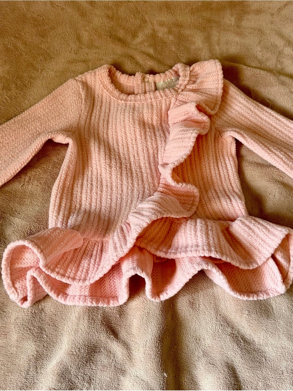Madison Pink Ruffle Knit Sweater Top for Girls